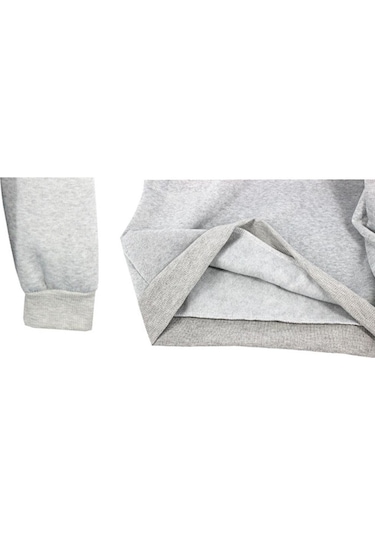 Dolıty Erkek Kazak Düz Polar Sweat Top Bisiklet Yaka Jumper Gri Gri