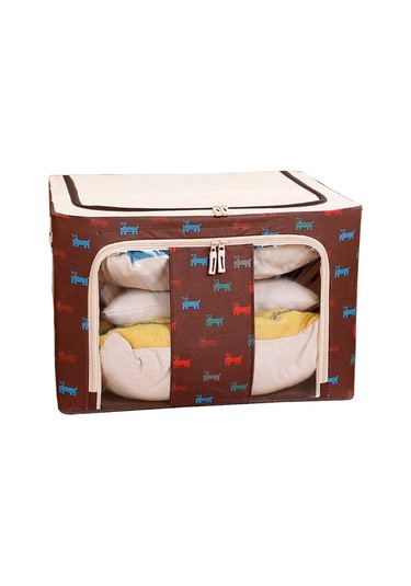 Sones Katlanabilir Saklama Kutusu Fermuarlı Dokumasız Kumaş Nem Geçirmez Giysi Saklama Kutusu, Boyut: 100l 60x42x40cm Yeşil Kiraz Yeşil