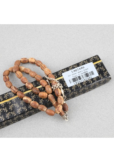 Kör Diken Ağacı Alpaka Püsküllü Fıçı Kesim 7.5x10mm Tesbih Kahverengi