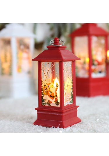 Qingmipy Pilli Çalışan Noel Feneri - Geyik/kardan Adam/melek/noel Baba Şeklinde Asılı Dekoratif Aydınlatma Çok Renkli