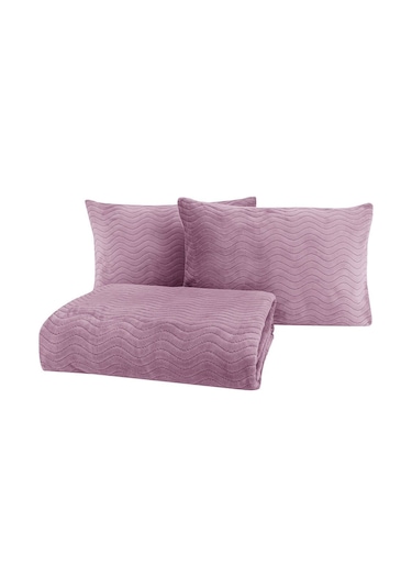 Yataş Dazel Çift Kişilik Battaniye Yatak Örtüsü Seti 240x225 CM - Mor
