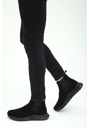 Tamer Tanca Erkek Hakiki Deri Siyah Süet Casual Bot 381 16196 Erk Bot Sk22/23 Sıyah Suet Siyah