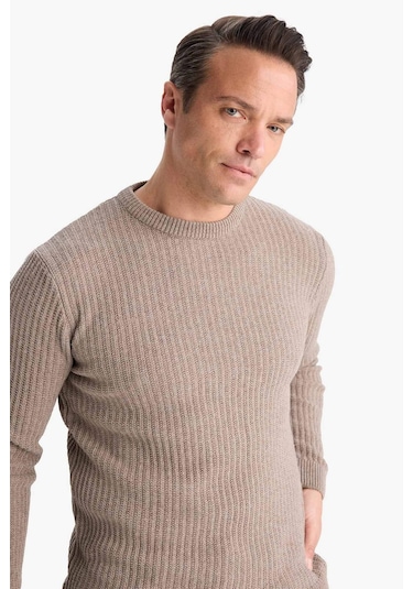 Defacto Standart Fit Bisiklet Yaka Triko Kazak E0811AX25WNBG216 Bej Defacto Standart Fit Bisiklet Yaka Triko Kazak E0811AX25WNBG216 Bej