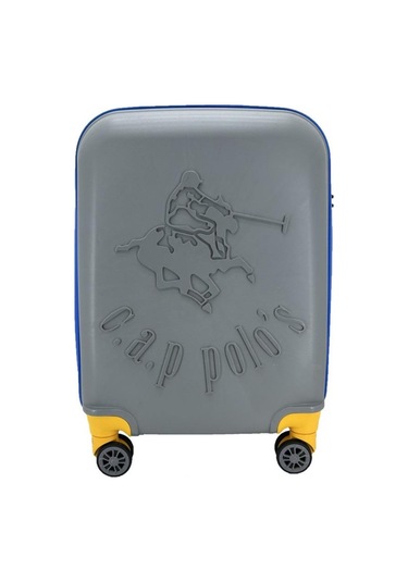 Cap Polo's Polipropilen Küçük Boy Valiz Gri Bej