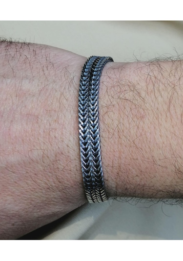 Omar Silver 925 Ayar Midyat Hasırı Cihan Albora Gümüş Erkek Bilekliği