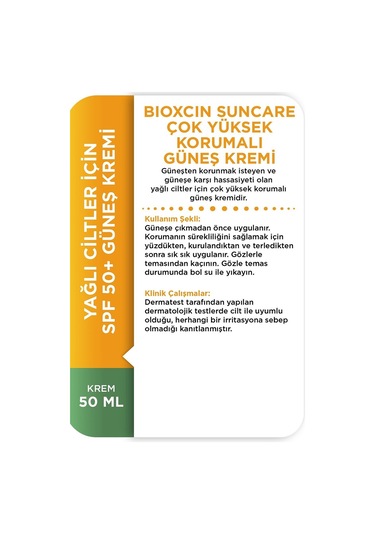 Bioxcin Sun Care Çok Yüksek Korumalı Yağlı Ciltler İçin Güneş Kremi SPF50+ 2 x 50 ML