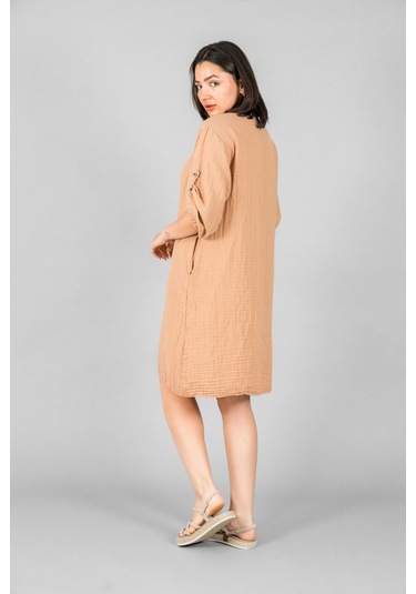 Midi Boy Elbise Camel