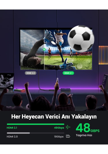 Ugreen 40447 Hdmı 8k 60hz Uzatma Kablosu 1 Mt