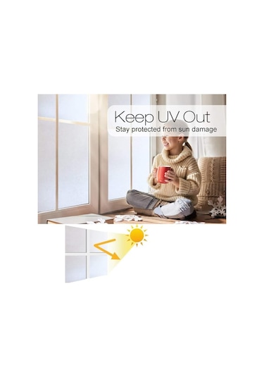 2 Metre X 60 Cm. Uv Engelleyici Buzlu Cam Filmi