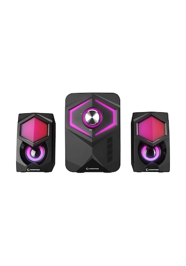 Rampage RMS-175BT 2+1 5Wx2 Bluetooth-USB-MicroSD-FM Rainbow Aydınlatmalı Gaming Hoparlör