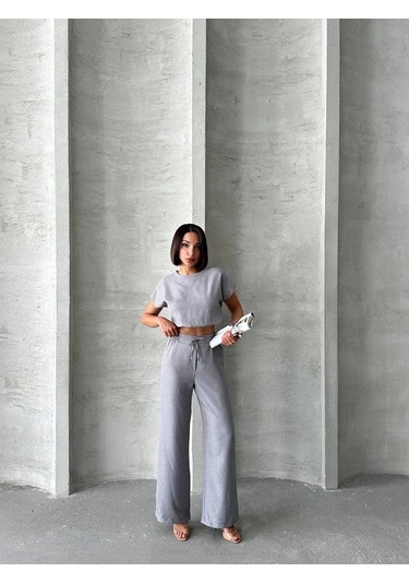 Bluz Pantolon Takım S255057 Gri