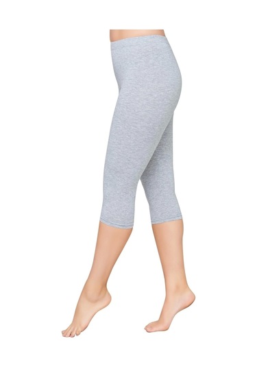 Kolcu Kadın Elastan Kapri Tayt 454 - Gri Gri