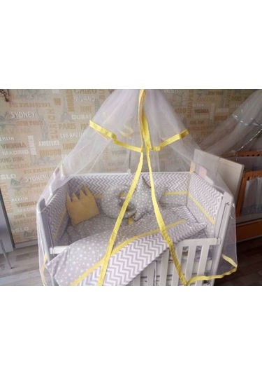 Hugoy Bebek beşik cibinliği ve demiri, cibinlik, tül,demir sarı