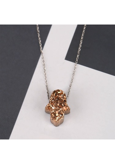 Gümüş Rengi Kaplama Fatma Ana Eli Gümüş Kolye (498531206)