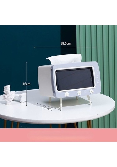 Createtech Beyaz-kore İns Yaratıcı Sevimli Kız Kalp Sevimli Tv Modeli Cep Telefonu Standı Masaüstü Çekmece Kağıt Havlu Kutusu Doku Kutuları Peçete Tutucu Beyaz