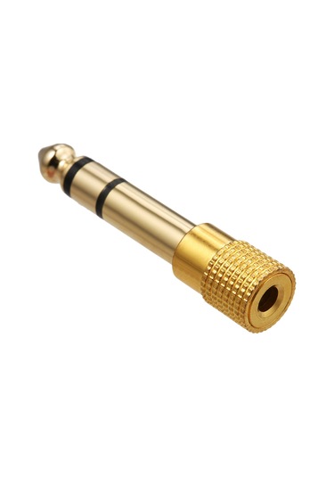 Hombey 3 Adet Altın Renkli Metal Ses Adaptörü - 6.35mm'den 3.5mm'ye Dönüştürücü