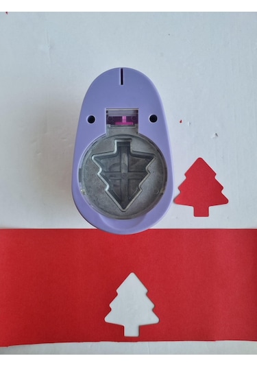 Dev Jumbo Boy 8 Cm Kesen Şekilli Delgeç Ağaç Desenli Şekilli Kesen Punç Çok Renkli