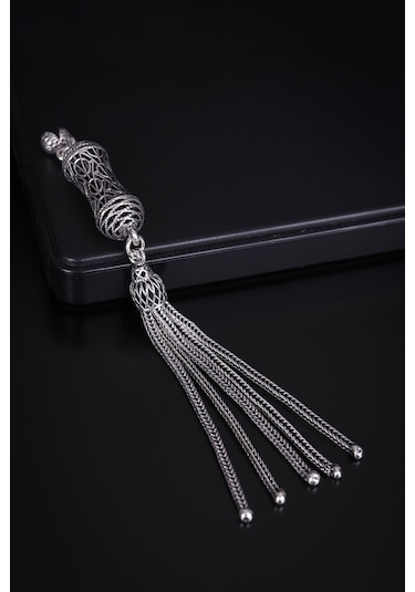 Encili Silver 925 Ayar Gümüş Oval Vizyon Model Tesbih Püskülü