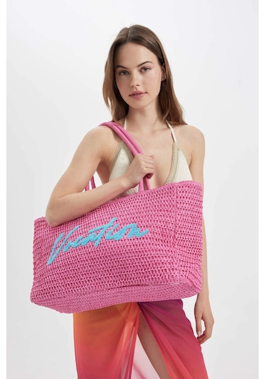 DeFacto Kadın Hasır Omuz Çantası B9076AXNSPN1 Pembe