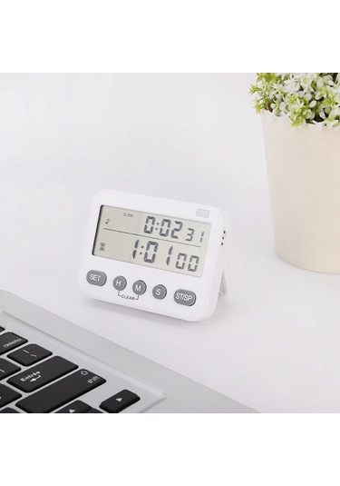 Xindoker Çift Ekranlı Mutfak Zamanlayıcı: Saat, Geri Sayım, Alarm Ve Hafıza Özelliği - Manyetik Ve Asılabilir Tasarım