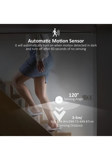 Honeybeeshop Beyaz 3 Paket 3 Adet Hareket Sensorlu 8 Led Usb Yuvarlak Isiklar Iki Renk Secenegi Tuvalet Depolama Dolap Merdiven Koridor Ofis Alanlari Icin Beyaz