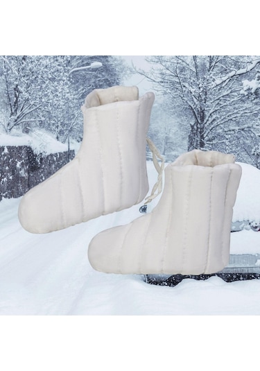 Suntek 2x Kış Sıcak Tutan Çoraplar Madenci Çorap Yumuşak Beyaz