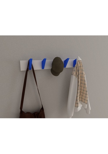 Hepsi3boyutlu Modern Duvar & Kapı Kanca Askılık - 5 Adet Mavi Kanca Askılık - Model No : 5 Mavi