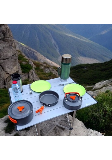 Katlanır Masa Kamp, Bahçe, Balkon, Karavan Ve Tekne İçin Gri