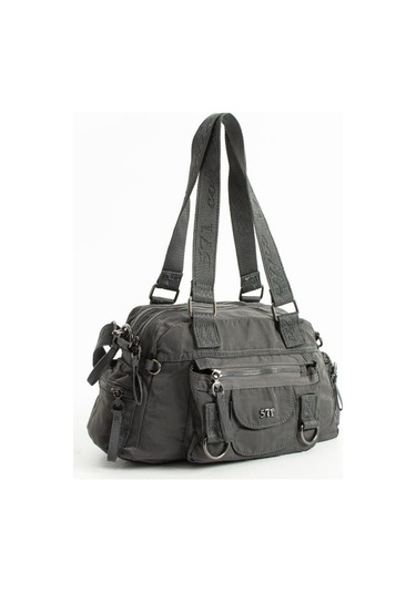 Kadın Omuz Çantası Çapraz Askılı Postacı Bayan Çantası 21 31 Cm Poliamid Hafif Kumaş Kol Çantası Gri