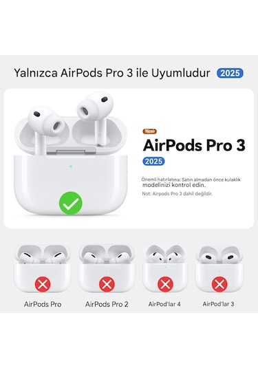 Airpods Pro 3. 2025 Nesil İle Uyumlu Figürlü Kılıf+kanca Kırmızı