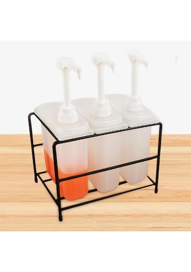 Suntek Şurup Şişesi Standı Tutucu Demir Baharat 1l