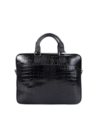 Kangaroo Kıngdom Hakiki Dana Derisi Evrak Çantası Laptop Unisex Kangaroo K. 7763Cs Siyah