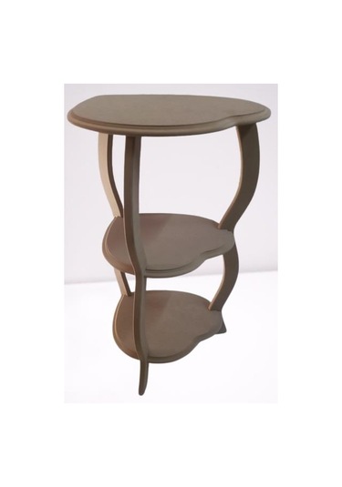 Hobi Adn Dekoratif Kalplı Fiskos Sehpa Ahşap Mdf Ham Cnc Kesim 3 Raf El Yapım