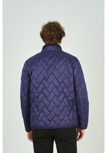 Allegro Erkek Dik Yaka Fermuarlı Cep Detaylı Kapitone Mont 4355 Saks Saks