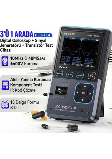 Fnırsı Dso-tc4 10mhz 48ms/s 3'ü 1 Arada Osiloskop Transistör Test Ve Sinyal Jeneratörü