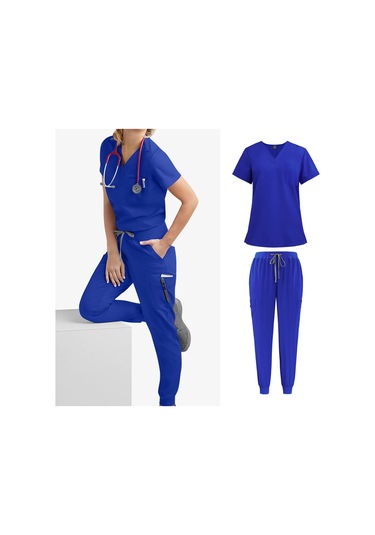 Suntek Kadın Fırçalama Üniforma Seti Sağlık S-mavi