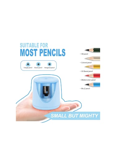 Geekyou Pil İle Şarjlı Otomatik Kalemtıraş - Mavi Renk, Metal Ve Abs Plastik Malzeme