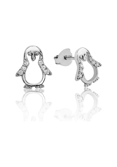 Gumush Gümüş Penguen Çivili Küpe N11.46829