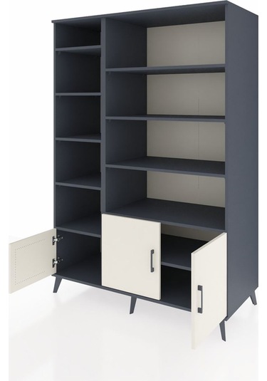 Kronos Dolap 10 Raflı 3 Kapaklı 132x59x195 Antrasit-aytaşı/an... Antrasit