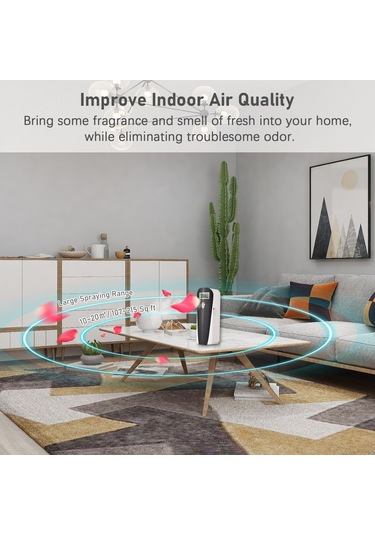 Gajeena Duvar Montajlı Akıllı Kokusu Dağıtıcı - Lcd Ekranlı, 415ml Büyük Kapasite, Otomatik Kokulama, Sterilizasyon Ve Koku Giderici, Pil İle Çalışır Pil Dahil Değil , Siyah Siyah