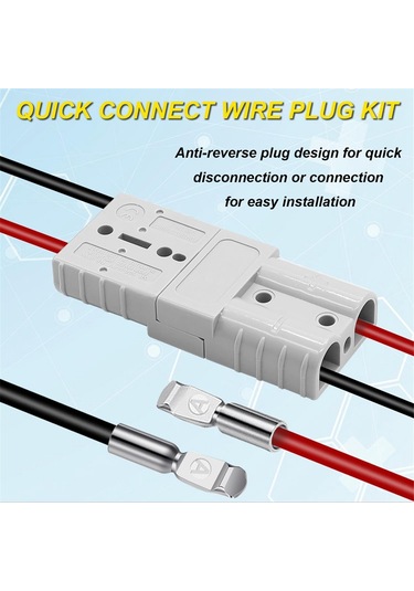 Xurunkeji Paket 6-10 Ölçü 12v - 36v Akü Hızlı Bağlantı/çıkartma Montaj Braketi 50a Kablo Demeti Fiş Konnektör Kiti