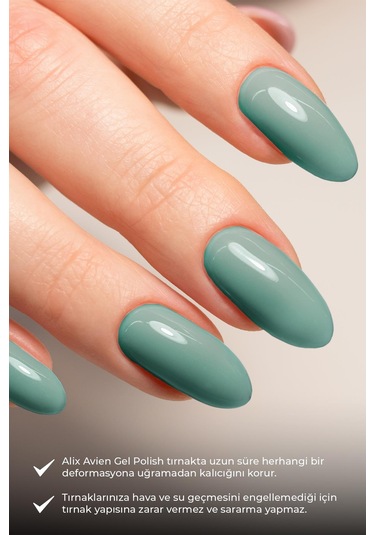 Alix Avien Açık Yeşil Kalıcı Oje 94-yoğun Renk Veren Jel Oje 12 Ml-nail Uv Gel Polish 94