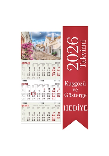 2026 Orta Boy Kuşe Gemici Takvimi Denizci Duvar Takvimi 31x70 Cm