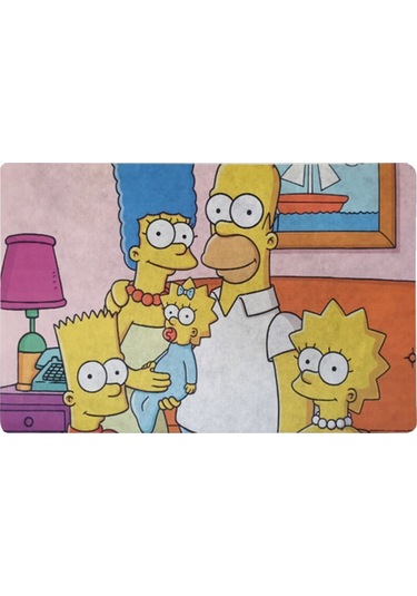 The Simpsons Temalı Dekoratif Çok Amaçlı Paspas Kapı Önü Banyo Çok Renkli