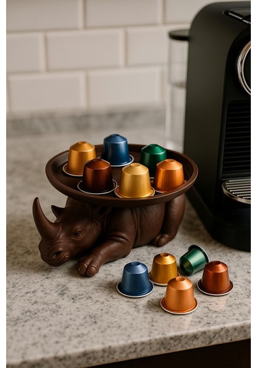 Oxyteez Kahve Temalı Dekoratif Obje Kahverengi Renk Reçine Tasarım Ev Ve Ofis Dekorasyonu