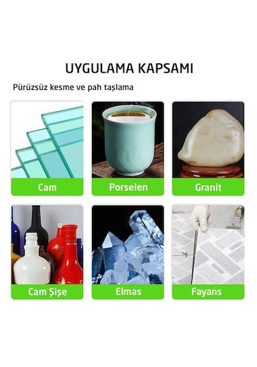 Cam Seramik Şişe Kesme Taşlama Elmas Diski 100 Mm