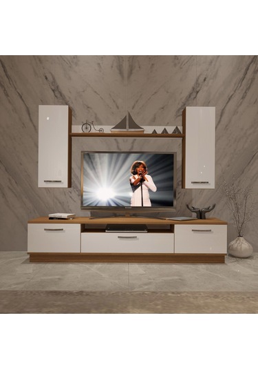Decoraktiv Trendstyle 5d Slm Tv Ünitesi Tv Sehpası Ceviz - Beyaz
