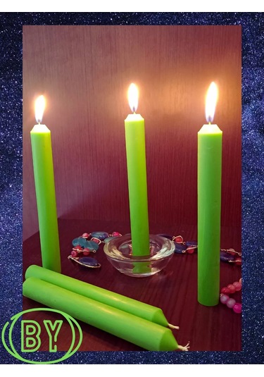 Kandlefo Yeşil Uzun Mum Seti 10 Adet 211929003 Yeşil