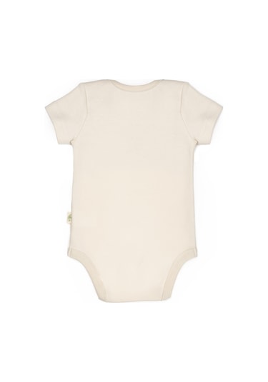 Bebek 2li Kısa Kollu Zıbın Body %100 Organik Pamuk, Bebek-yenidoğan-csy8176 Bej - Ekru