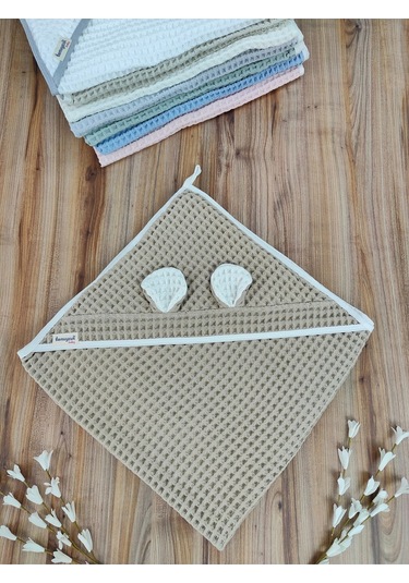 Ekru Pike Bebek Battaniyesi Doğal Organik Uyku Çift Taraflı Bebek Havlu Örtü Yenidoğan Mevsimlik S.kahve Sütlü Kahve